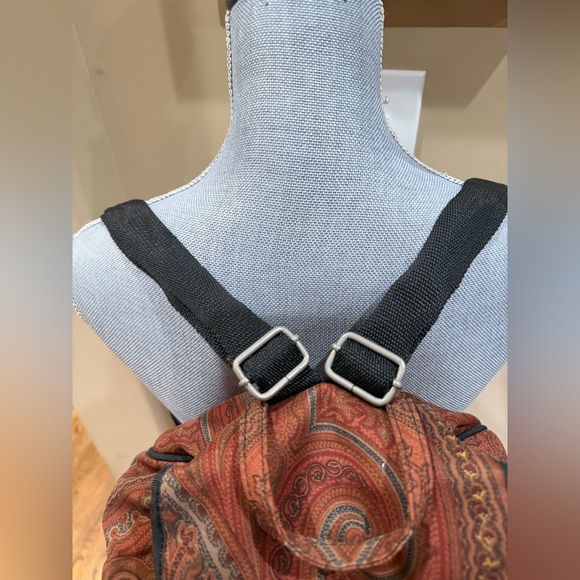 Etro Vintage Red and Brown Paisley Backpack - Picture 2 of 10